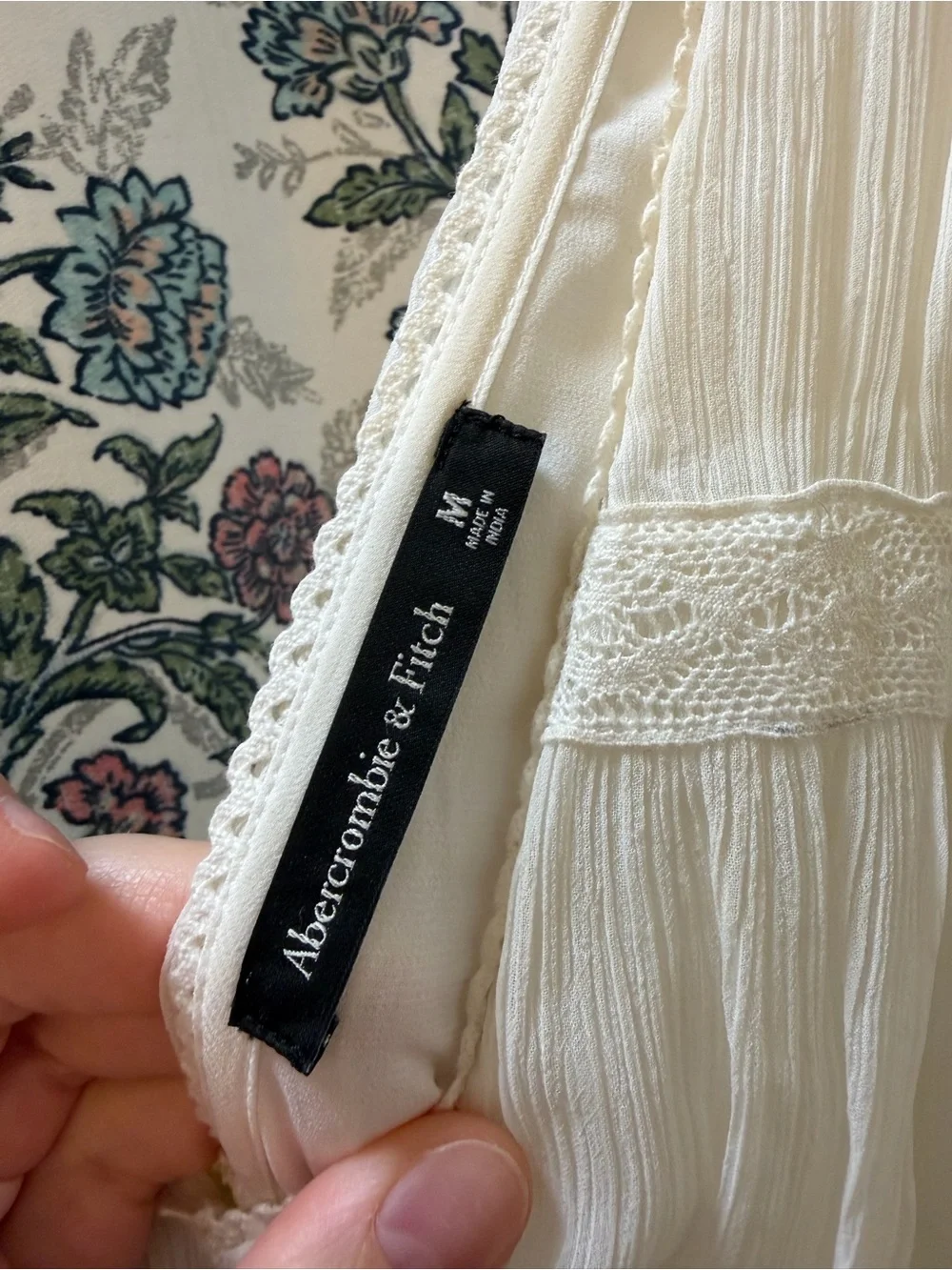 Abercrombie & Fitch Ivory Tiered Maxi Dress V-Neck Sleeveless